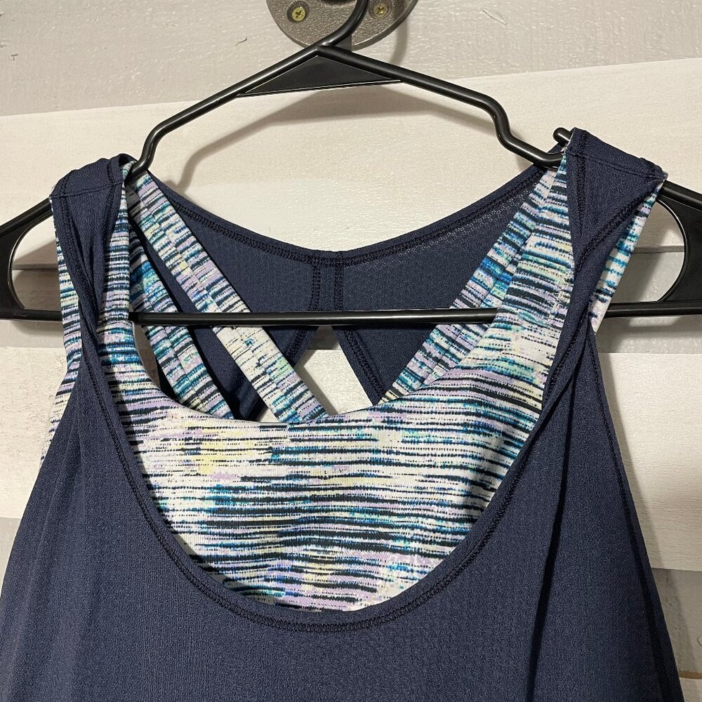 EUC Lululemon Ready & Go Tank Inkwell Blurry Belle Multi Women's 6 built in bra - Picture 10 of 10
